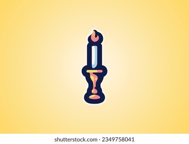 Vector Cartoon Fancy Candlelight Logo Template