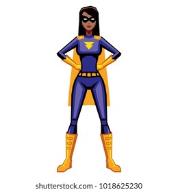 Vector Cartoon Female Comic Book Character Isolated