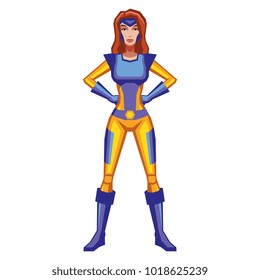 Vector Cartoon Female Comic Book Character Isolated