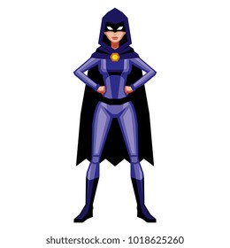 Vector Cartoon Female Comic Book Character Isolated