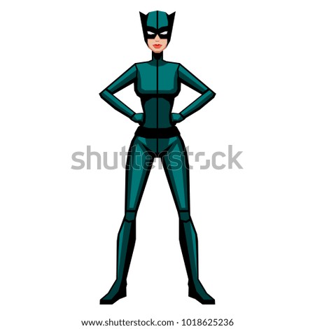 Vector Cartoon Female Comic Book Character Isolated