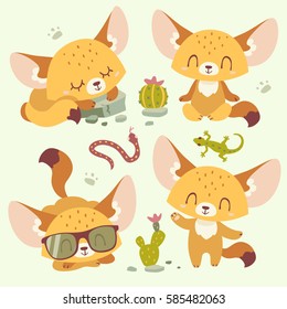 vector cartoon fenech set
