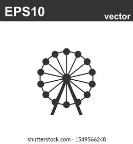 Vector cartoon ferris wheel icon in comic style. Carousel in park sign illustration pictogram. Amusement ride business splash effect concept