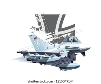Vector Cartoon Fighter Plane. Available EPS-10 vector format separated by groups and layers for easy edit