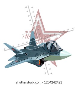 Vector Cartoon Fighter Plane. Available EPS-10 vector format separated by groups and layers for easy edit