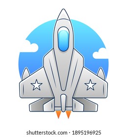 Vector Cartoon Fighter Plane. Twin-engine, variable-sweep wing multirole combat aircraft. Available EPS-10 vector format separated by groups and layers for easy edit