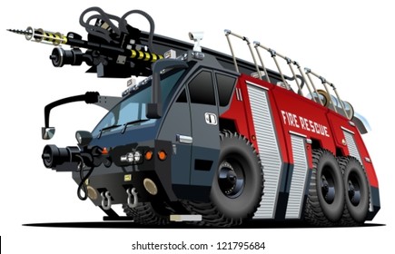 Vector Cartoon Fire Truck