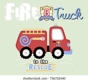 Vector Cartoon Of Fire Truck