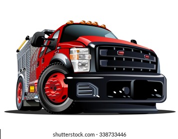 Vector Cartoon Fire Truck. Available EPS-10 vector format separated by groups and layers for easy edit