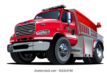 Vector Cartoon Fire Truck. Available EPS-10 vector format separated by groups and layers for easy edit