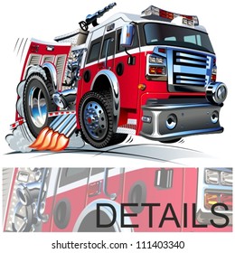 Vector Cartoon Firetruck