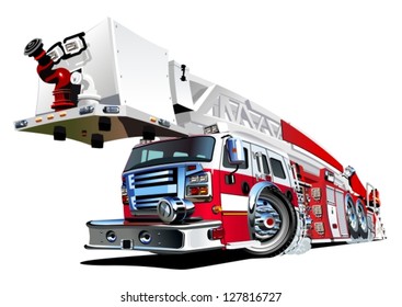 Vector Cartoon Firetruck