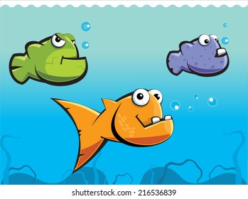 Vector cartoon fish