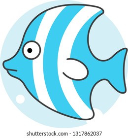 Vector Cartoon Fish Drawing