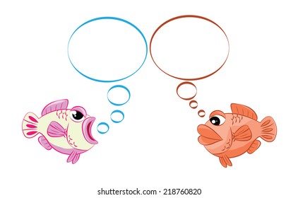 Vector Cartoon Fish on white background