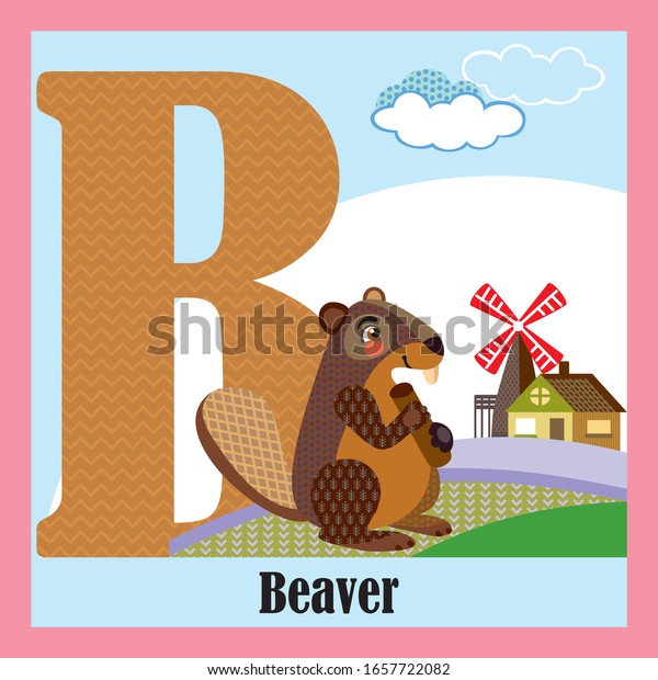 Vector Cartoon Flashcards Animal Alphabet Letter Stock Vector (Royalty ...