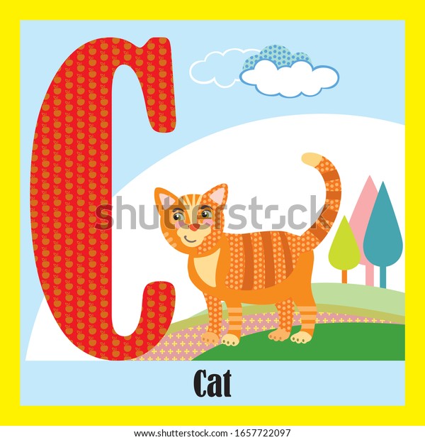 Vector Cartoon Flashcards Animal Alphabet Letter 库存矢量图（免版税）1657722097 ...