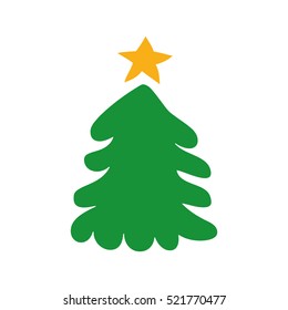 Vector Cartoon Flat Christmas Tree Stock Vector (royalty Free 