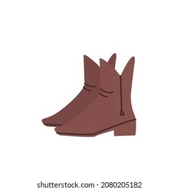 Vector cartoon flat fashionable boots.New trendy beautiful footwear isolated on empty background-clothing shoe store,shopping and fashion concept,web site banner ad design