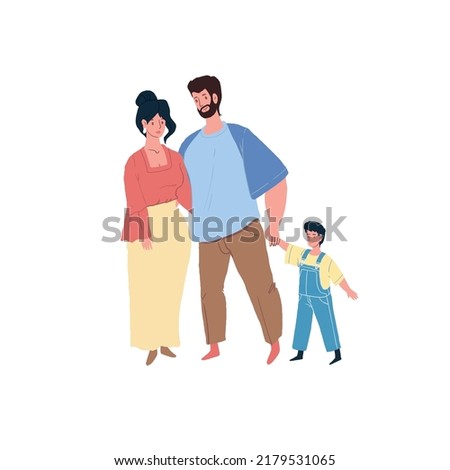 Vector cartoon flat happy family characters parents and kid,smiling mom,dad and son holding hands-positive emotions,healthy united family relationships social concept,web site banner ad design
