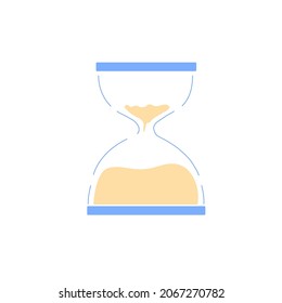 Vector cartoon flat hourglass isolated on empty background-time tracking and following daily schedule, workflow optimization concept,web site banner ad design