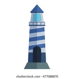 Vector cartoon flat lighthouse