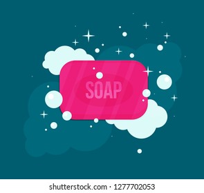 Vector cartoon flat style rectangular soap vector icon