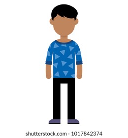 Vector Cartoon Flat Style Young Male Character Isolated