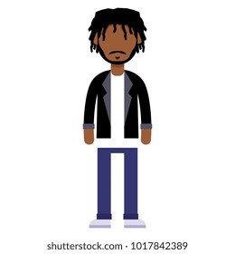 Vector Cartoon Flat Style Young Male Character Isolated