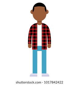 Vector Cartoon Flat Style Young Male Character Isolated