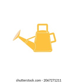 Vector cartoon flat watering can isolated on empty background-organic,farming,agricultural concept,web site banner ad design