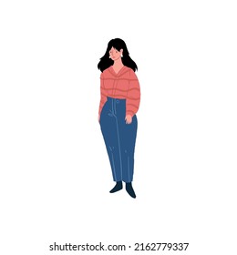 Vector cartoon flat woman character,cute beautiful young parent in stylish outfit isolated on empty background-trendy collection and happy family life social concept,web site banner ad design