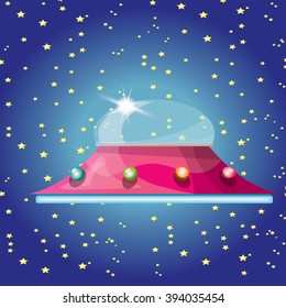 vector cartoon Flying Saucer, cartoon Spaceship. vector cartoon UFO