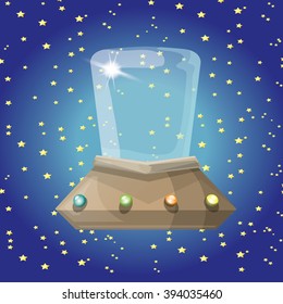 vector cartoon Flying Saucer, cartoon Spaceship. vector cartoon UFO