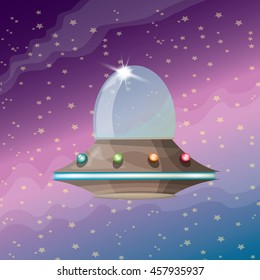 vector cartoon Flying Saucer, cartoon Spaceship. vector cartoon UFO