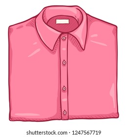 Vector Cartoon Folded Pink Classic Men Shirt