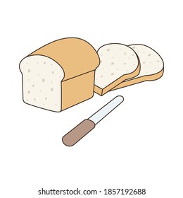 Vector of cartoon Food Bread Knife. eps 10 vector
