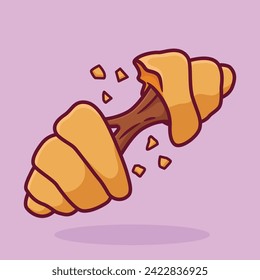 vector cartoon food croissant art design, vector illustration