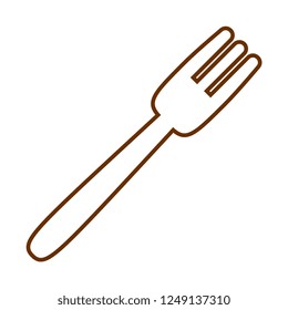 Vector Cartoon Fork Candy Icon Isolated On White Background
