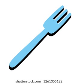 Vector Cartoon Fork Icon Isolated On White Background