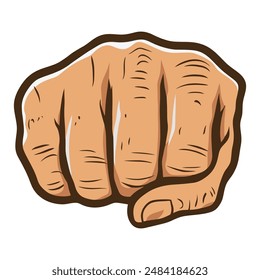 Vector Cartoon Forward Punch Fist Illustration