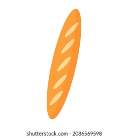 Vector cartoon fresh bread or baguette. Eco food shopping.