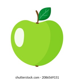 Dibujo vectorial de fruta fresca de manzana verde. Compra de alimentos ecológicos.