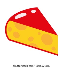 Caricatura vectorial de queso fresco. Compra de alimentos ecológicos.