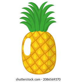 Vector cartoon fresh pineapple fruit. Eco food shopping.