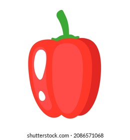 Vector cartoon fresh red bell pepper vegetable. Eco food shopping.
