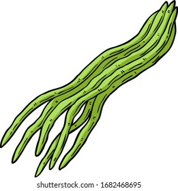 Vector Cartoon Fresh String Bean Vegetable