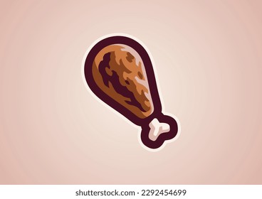 Plantilla del logotipo de la mascota de pollo frito