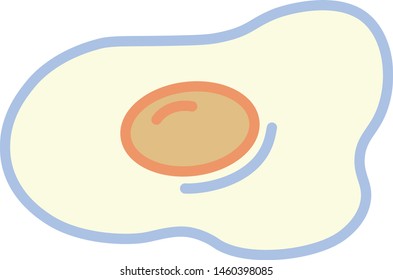 Vector Cartoon Fried Egg Emoji Icon Isolated 