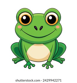 Vector of cartoon frog illustration on white